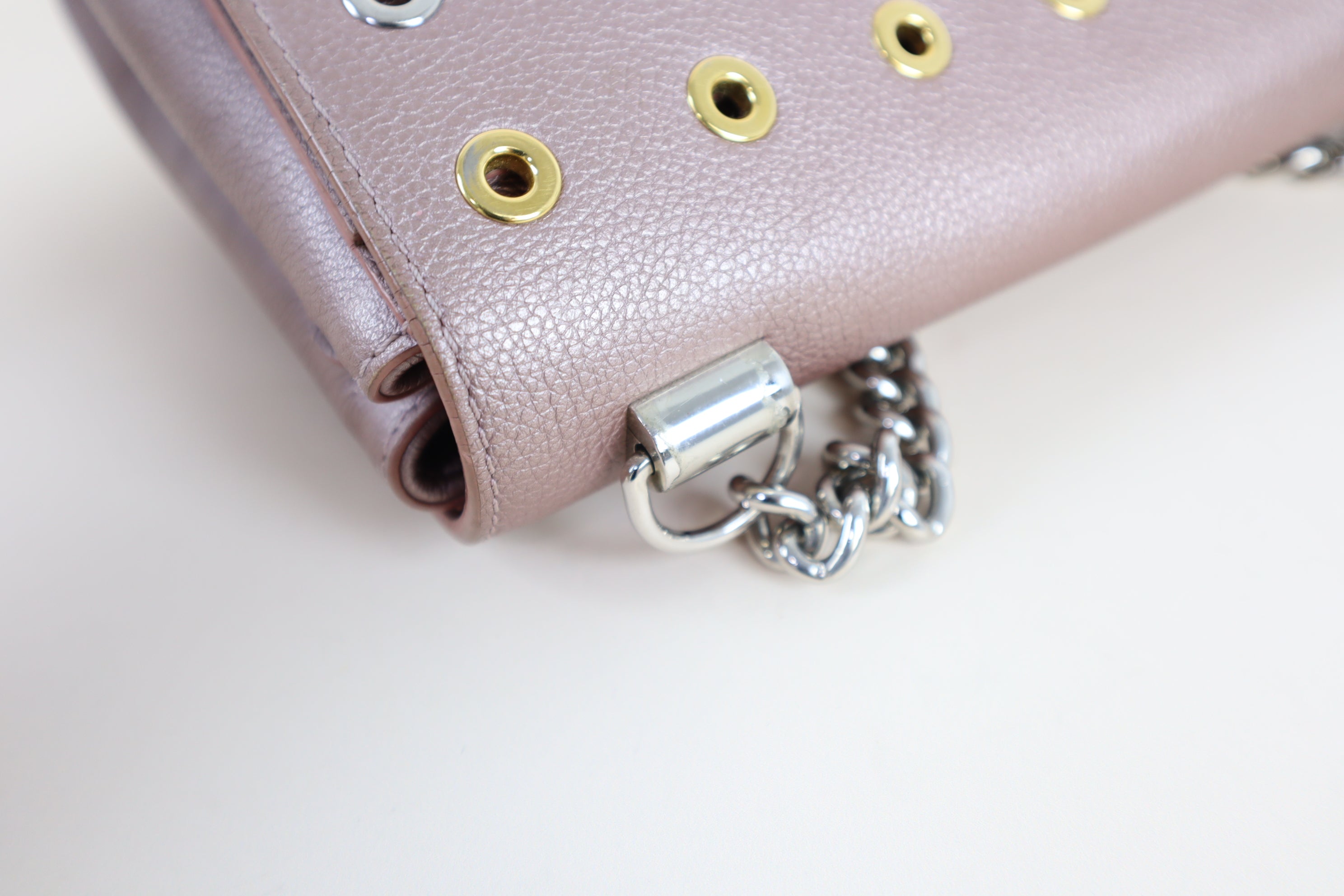 Louis Vuitton Metallic Pink Eyelet Lock Me Bag