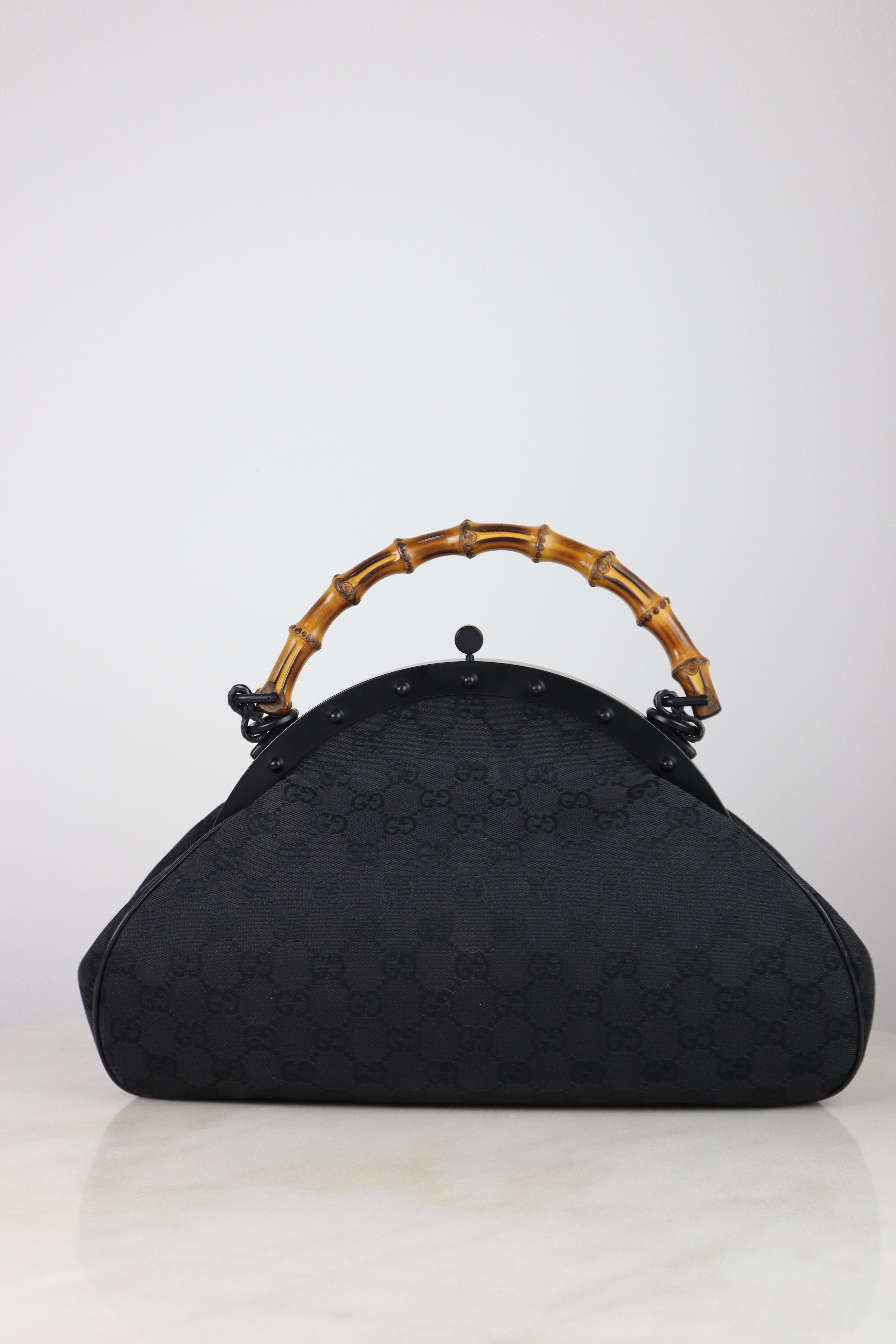 Gucci Black Bamboo Top Handle Bag