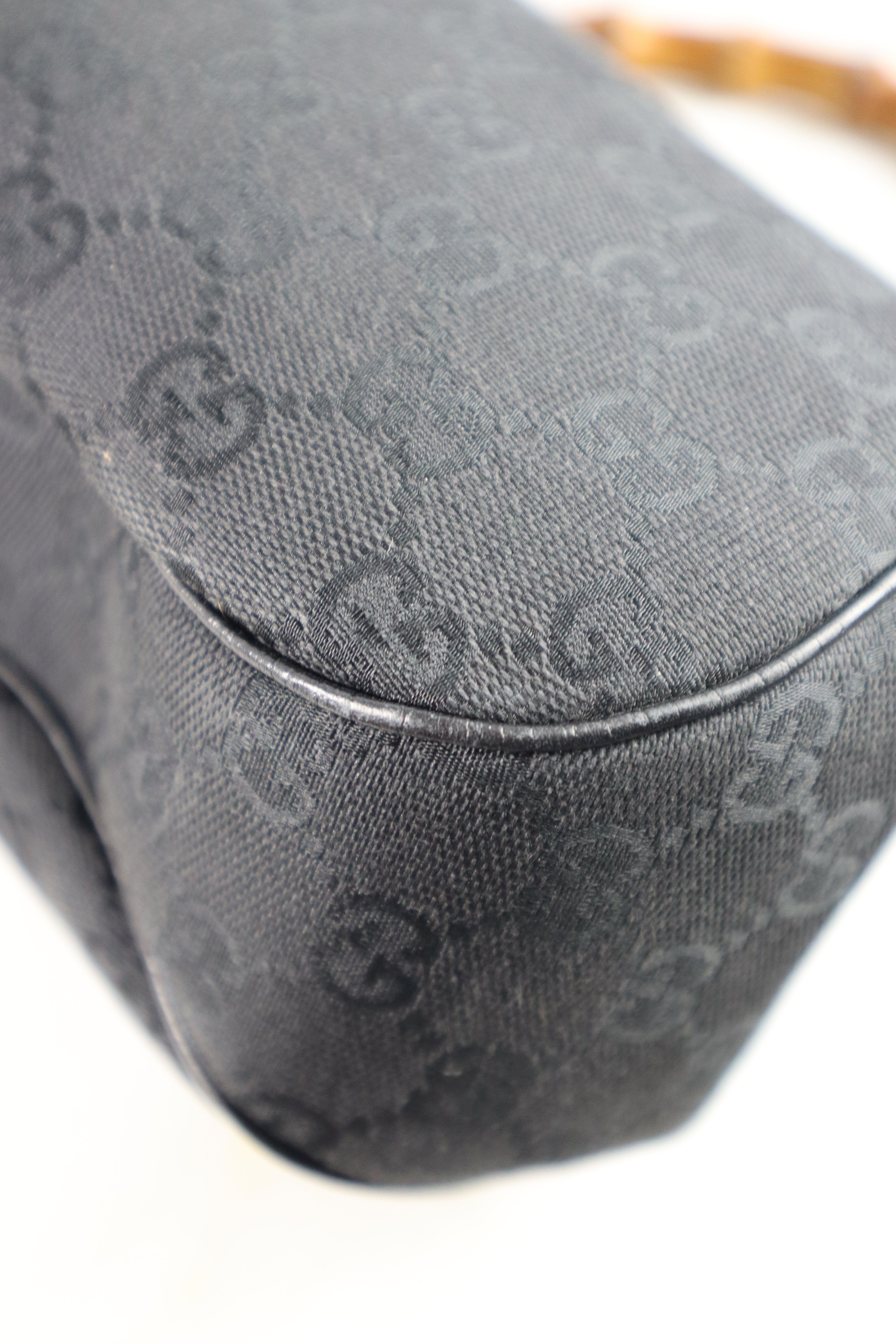 Gucci Black Bamboo Top Handle Bag