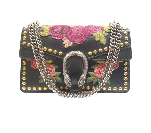 Gucci Black Floral Embroidered Studded Dionysus Bag-handbag-Gucci-The Closet Egypt