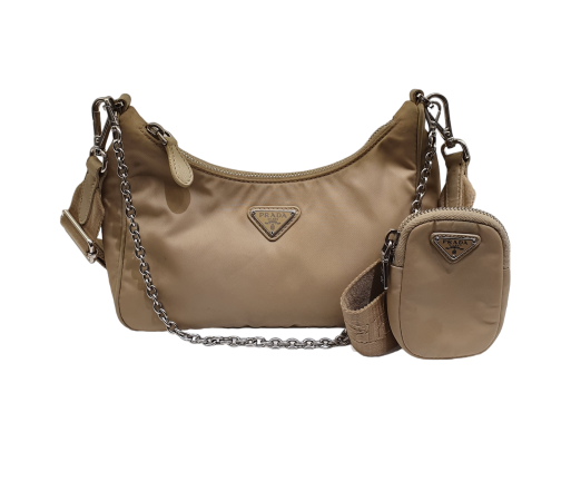 Prada Beige Re-Edition 2005 Nylon Bag-handbag-Prada-The Closet Egypt