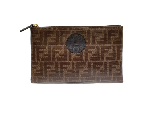 Fendi Brown FF Clutch-Clutch-Fendi-The Closet Egypt