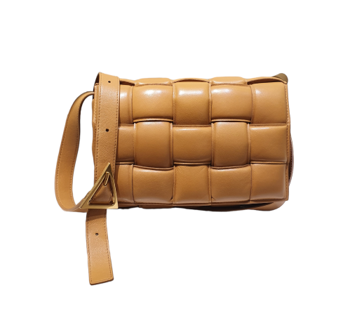 Bottega Veneta Camel Padded Cassette Crossbody Bag-handbag-Bottega Veneta-The Closet Egypt