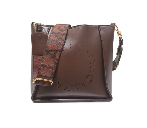 Stella Mccartney Dark Brown Mini Logo Crossbody Bag-handbag-Stella Mccartney-The Closet Egypt