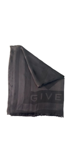 Givenchy Black Logo Print Silk Scarf-Scarf-Givenchy-The Closet Egypt