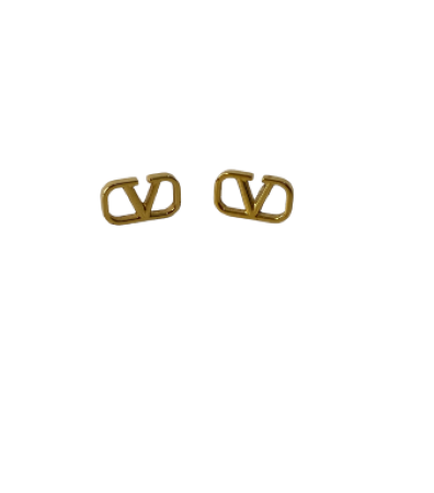 Valentino Gold V Logo Earring-Earrings-Valentino-The Closet Egypt