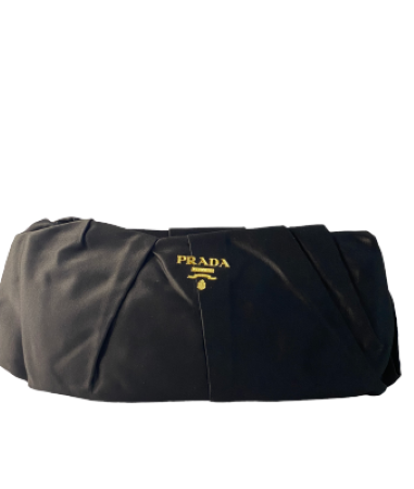 Prada Black Satin Clutch-Clutch-Prada-The Closet Egypt