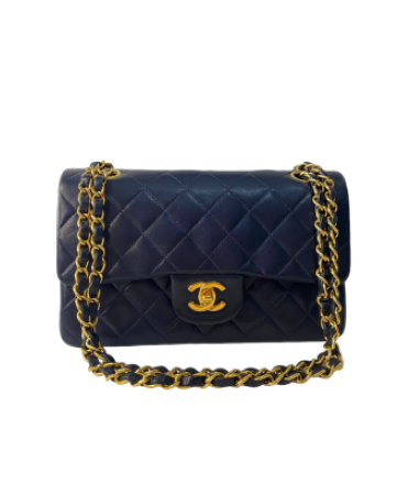 Chanel Navy Vintage Classic Double Flap Small Bag-handbag-Chanel-The Closet Egypt