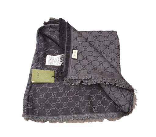 Gucci Dark Grey GG Print Scarf-Scarf-Gucci-The Closet Egypt