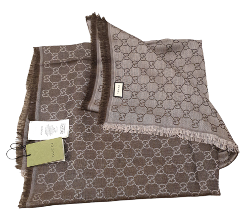 Gucci Dark Brown GG Print Scarf-Scarf-Gucci-The Closet Egypt