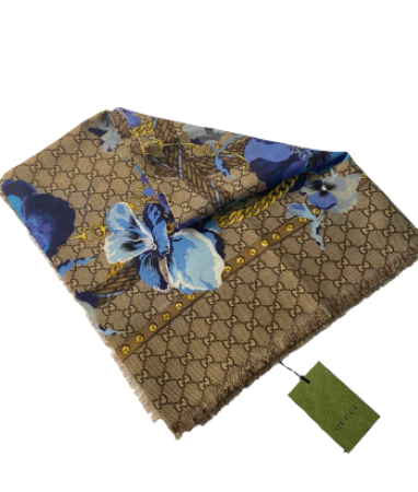 Gucci Tricolor GG Printed Floral Scarf-Scarf-Gucci-The Closet Egypt