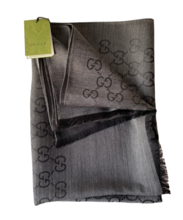 Gucci Dark Grey GG Scarf-Scarf-Gucci-The Closet Egypt