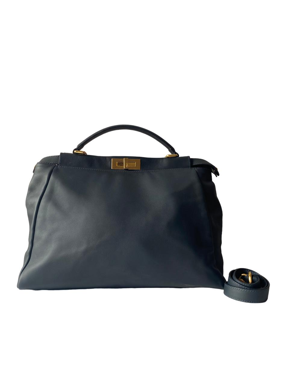 Fendi Navy Peekaboo Large Bag-handbag-Fendi-The Closet Egypt