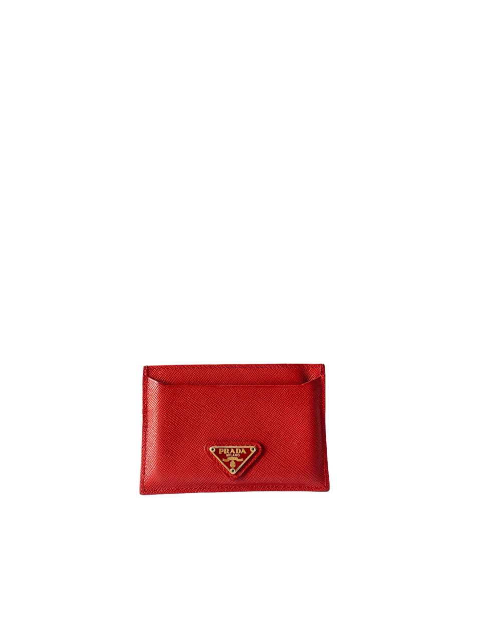 Prada Red Card Holder-Card Holder-Prada-The Closet Egypt