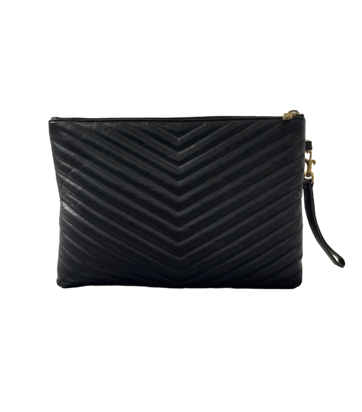 YSL Black Cassandre Medium Classic Clutch-Clutch-YSL-The Closet Egypt
