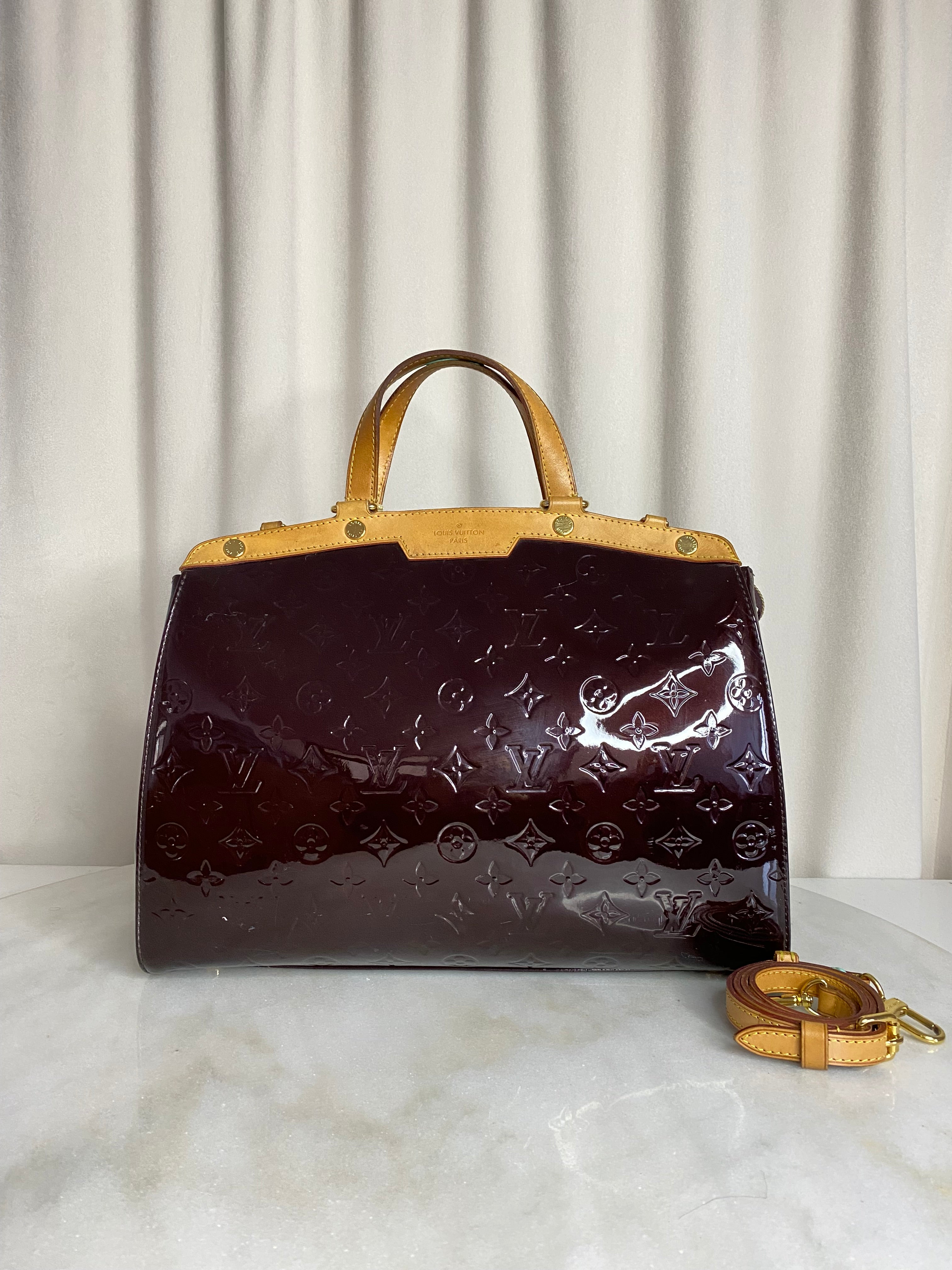 Louis Vuitton Burgundy Monogram Vernis Brea Top Handle Bag