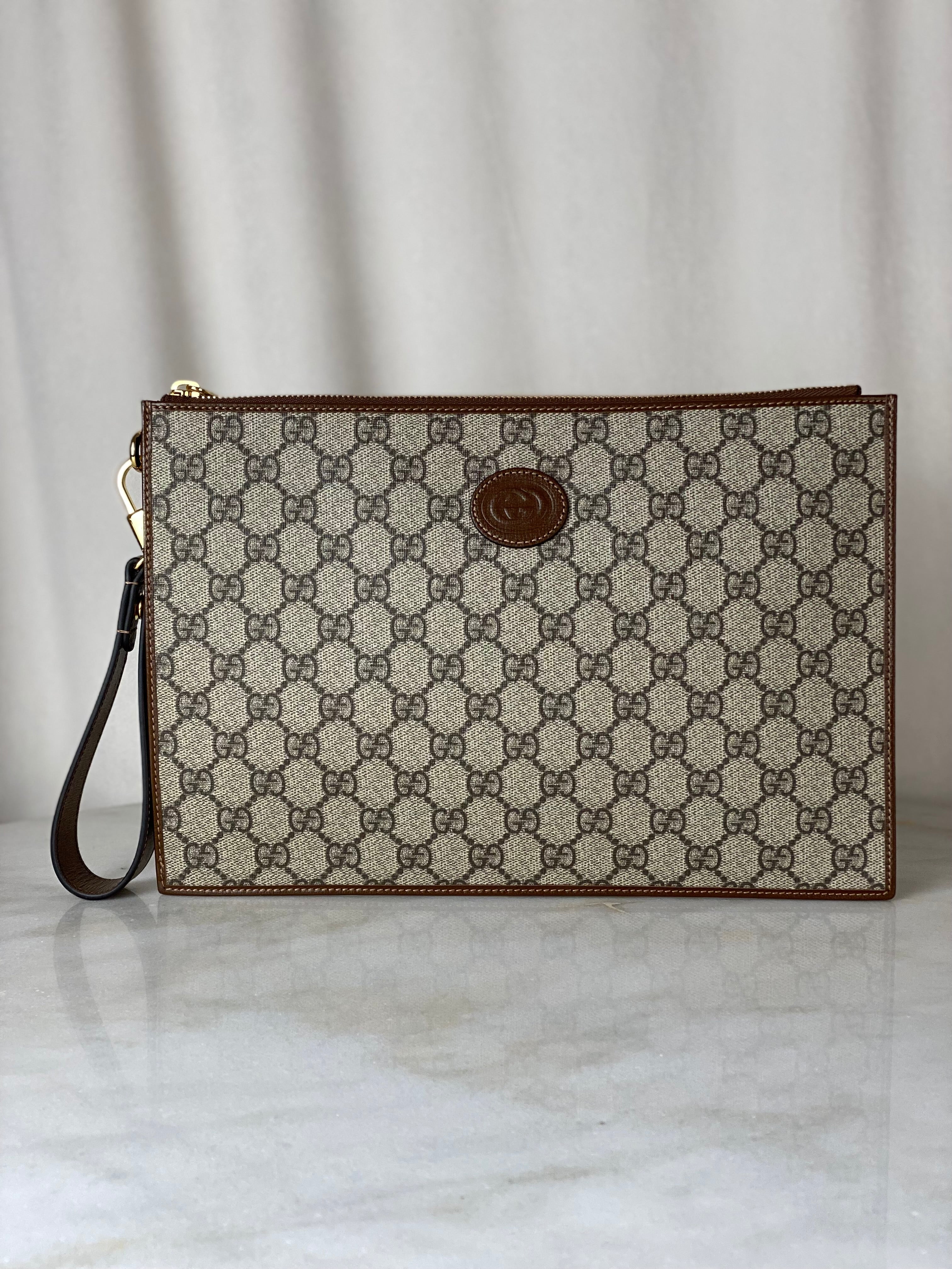 Gucci Brown GG Clutch-Clutch-Gucci-The Closet Egypt