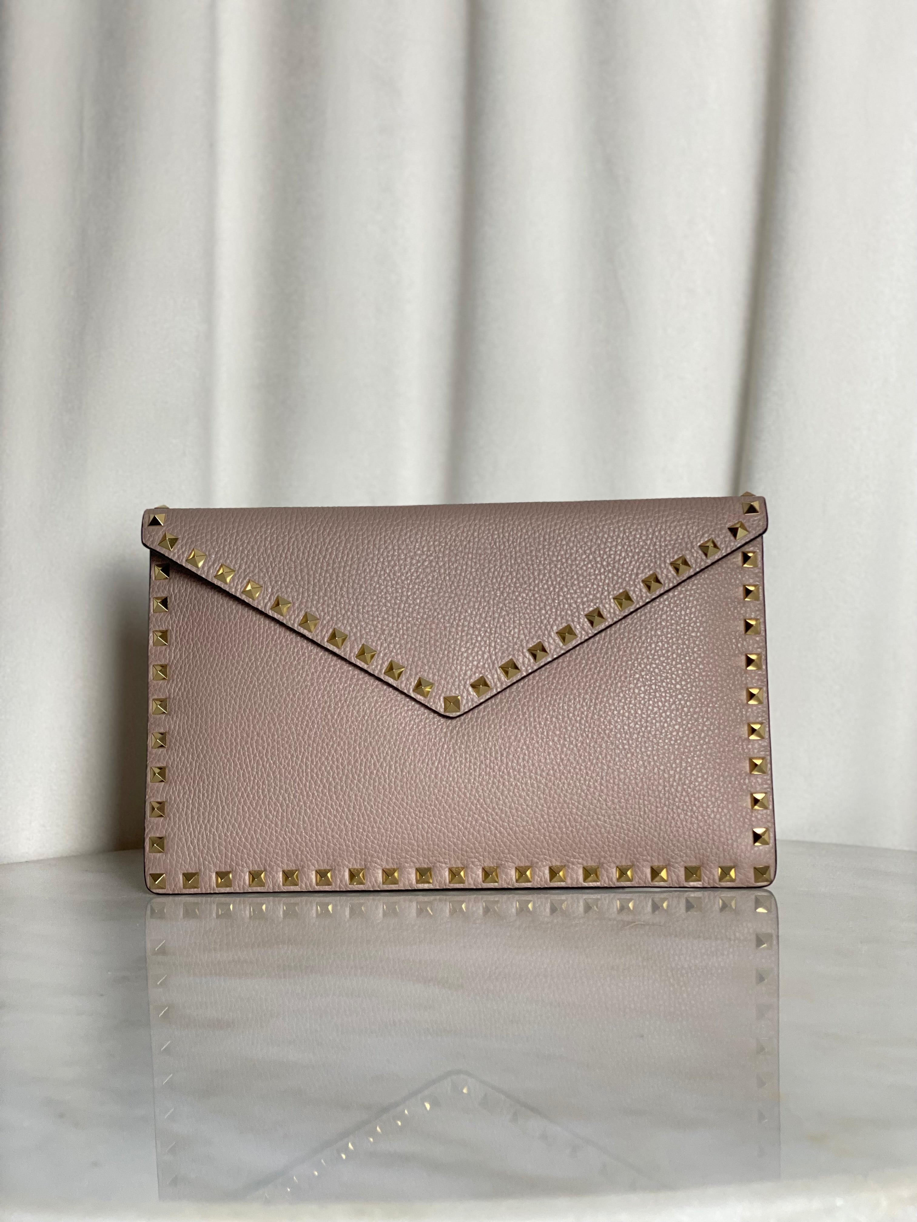 Valentino Nude Studded Envelope Pouch-Pouch-Valentino-The Closet Egypt