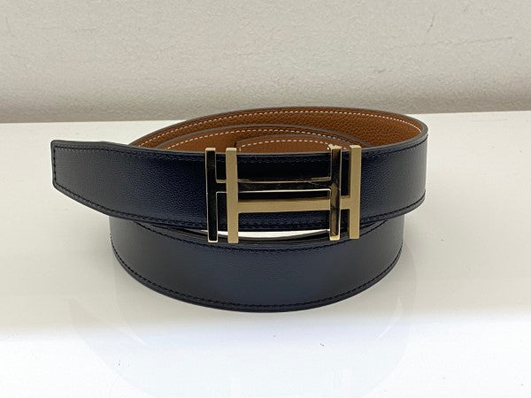 Hermes Bicolor H Buckle Reversible Men Belt-Belt-Hermes-The Closet Egypt