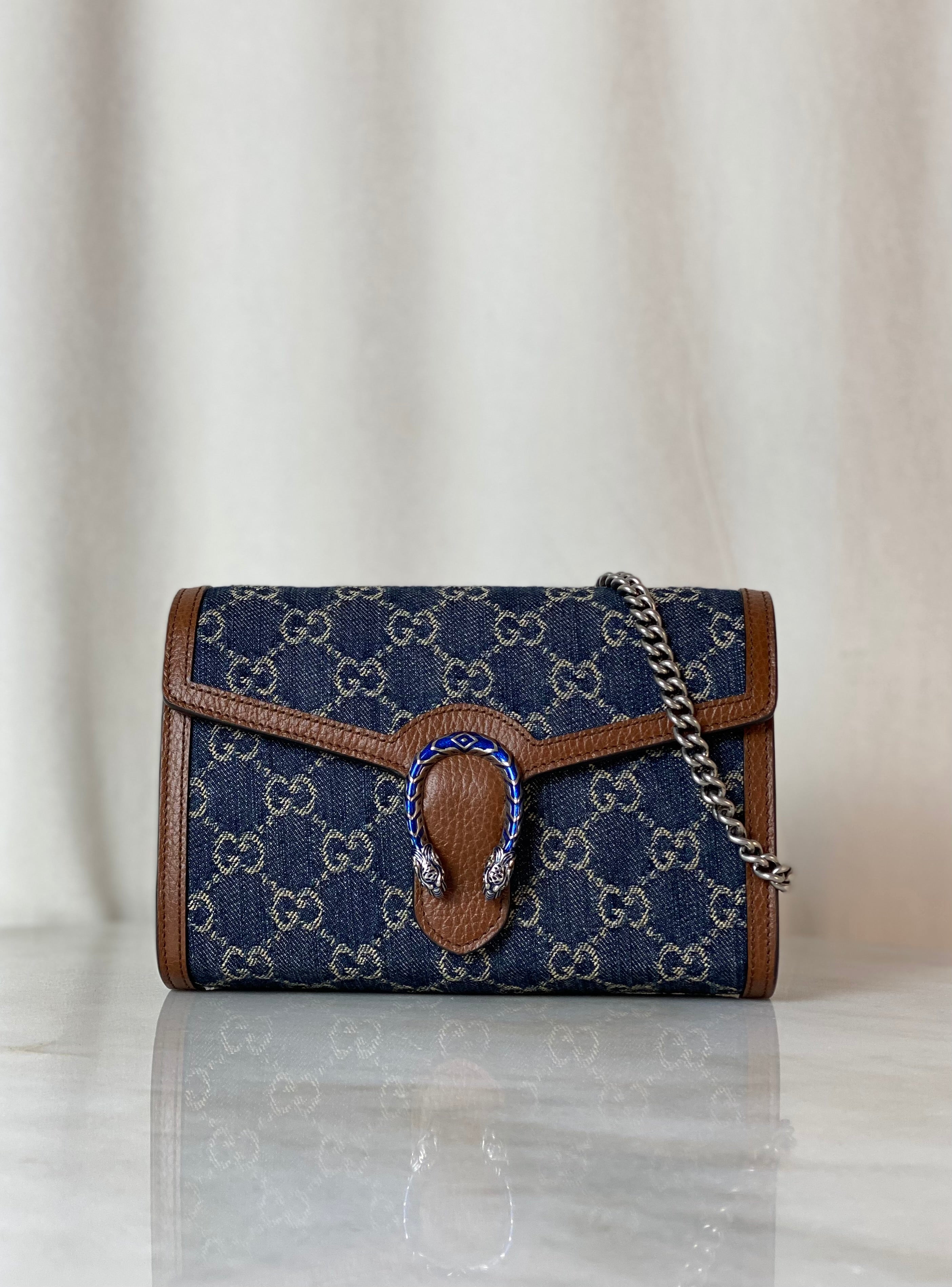 Gucci Denim GG Bicolor Dionysus Mini WOC