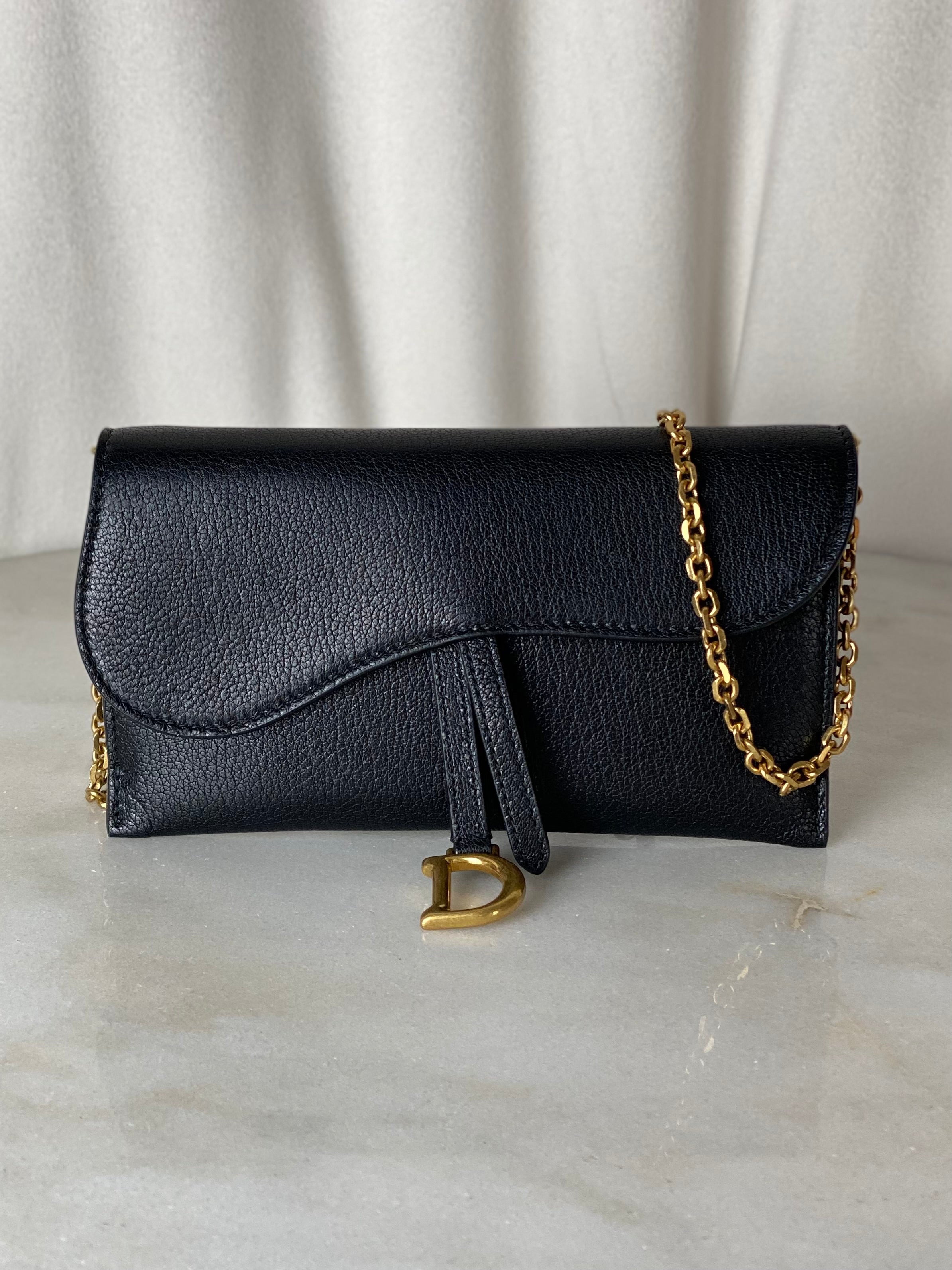 Christian Dior Black Saddle WOC
