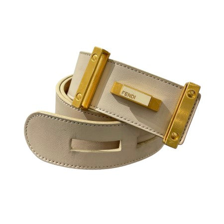 Fendi White Belt 38-Belt-Fendi-The Closet Egypt