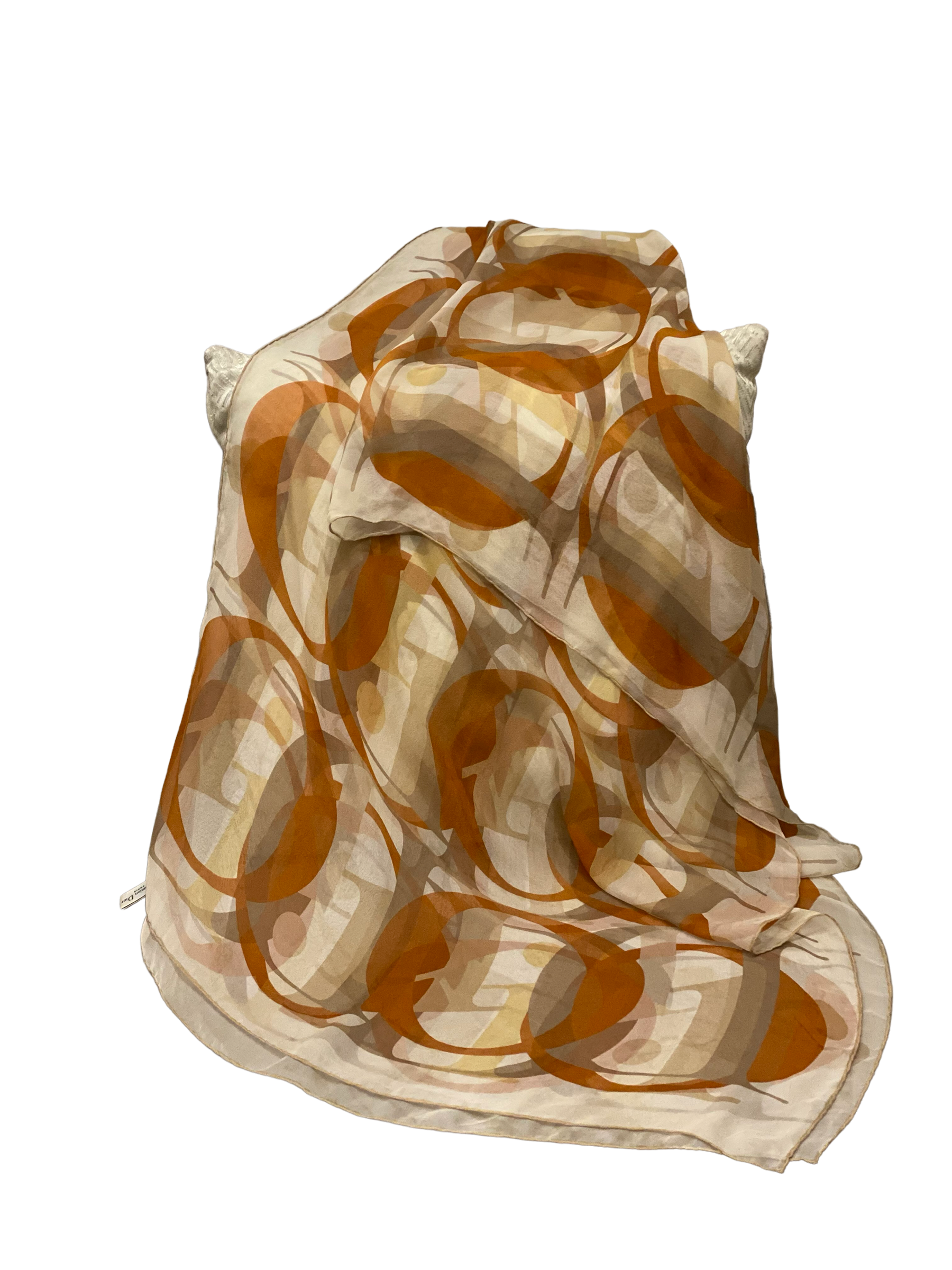 Christian Dior Orange Soie Silk Rectangular Scarf-Scarf-Christian Dior-The Closet Egypt