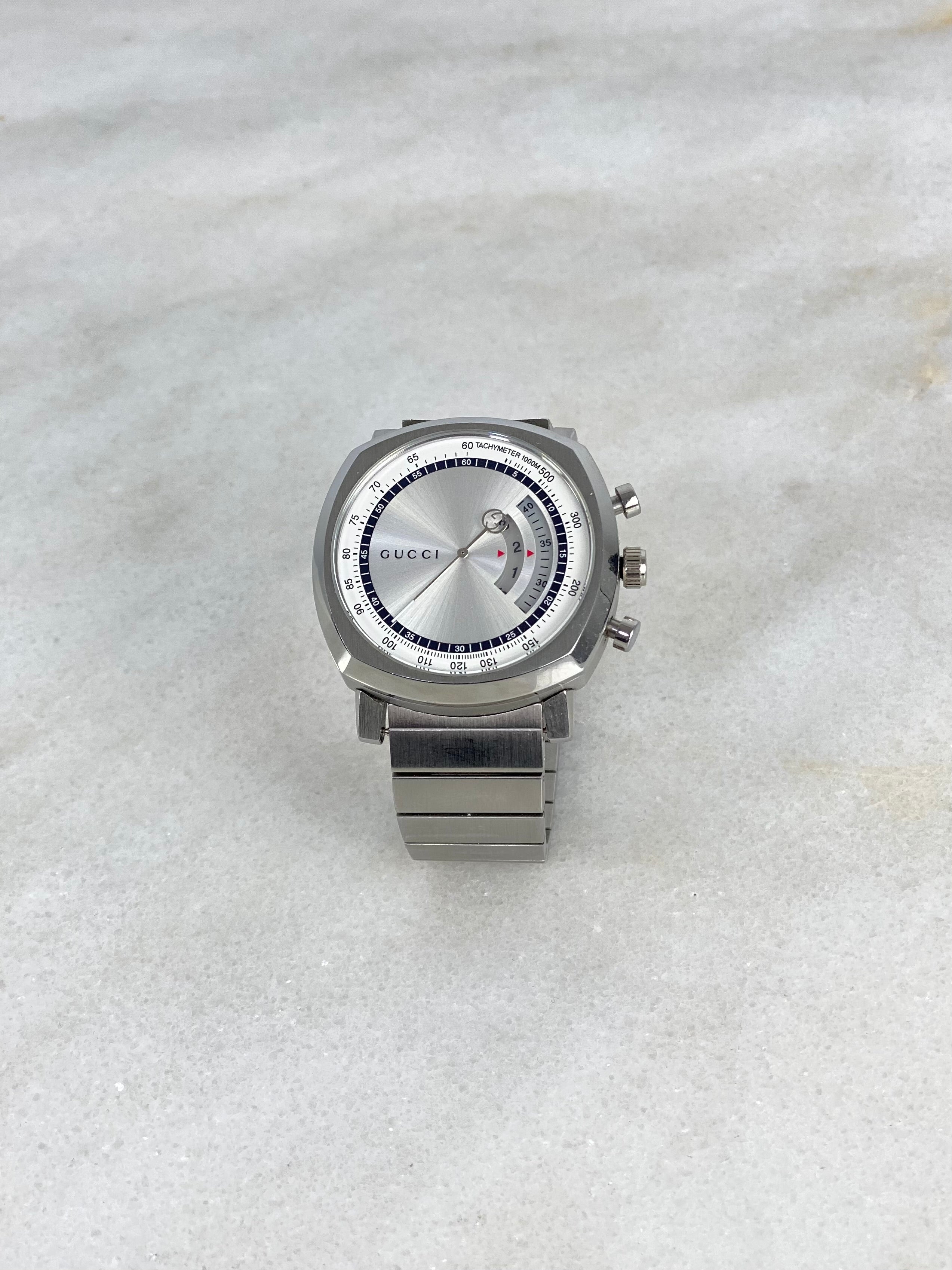 Gucci Stainless Steel Grip Men Gronograph 40mm Watch