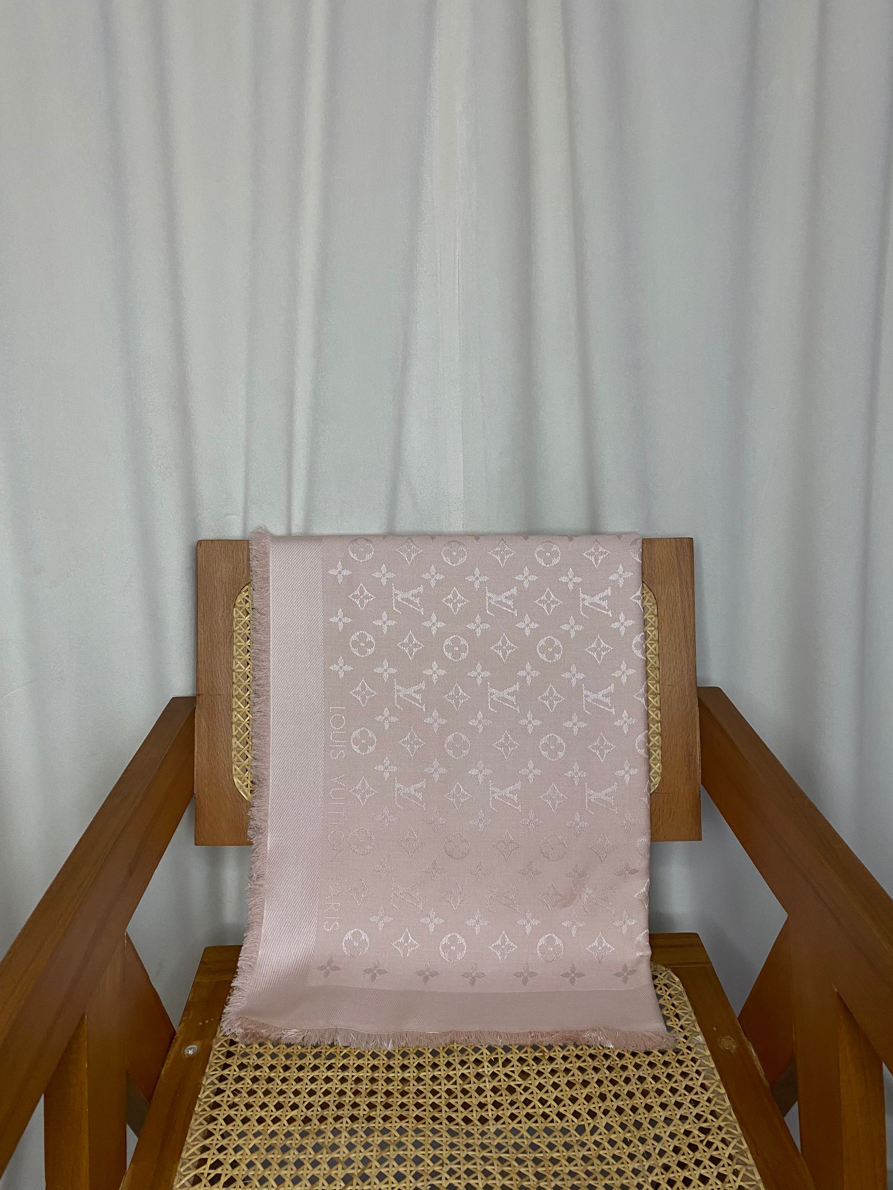 Louis Vuitton Pink Monogram Wool Scarf-Scarf-Louis Vuitton-The Closet Egypt