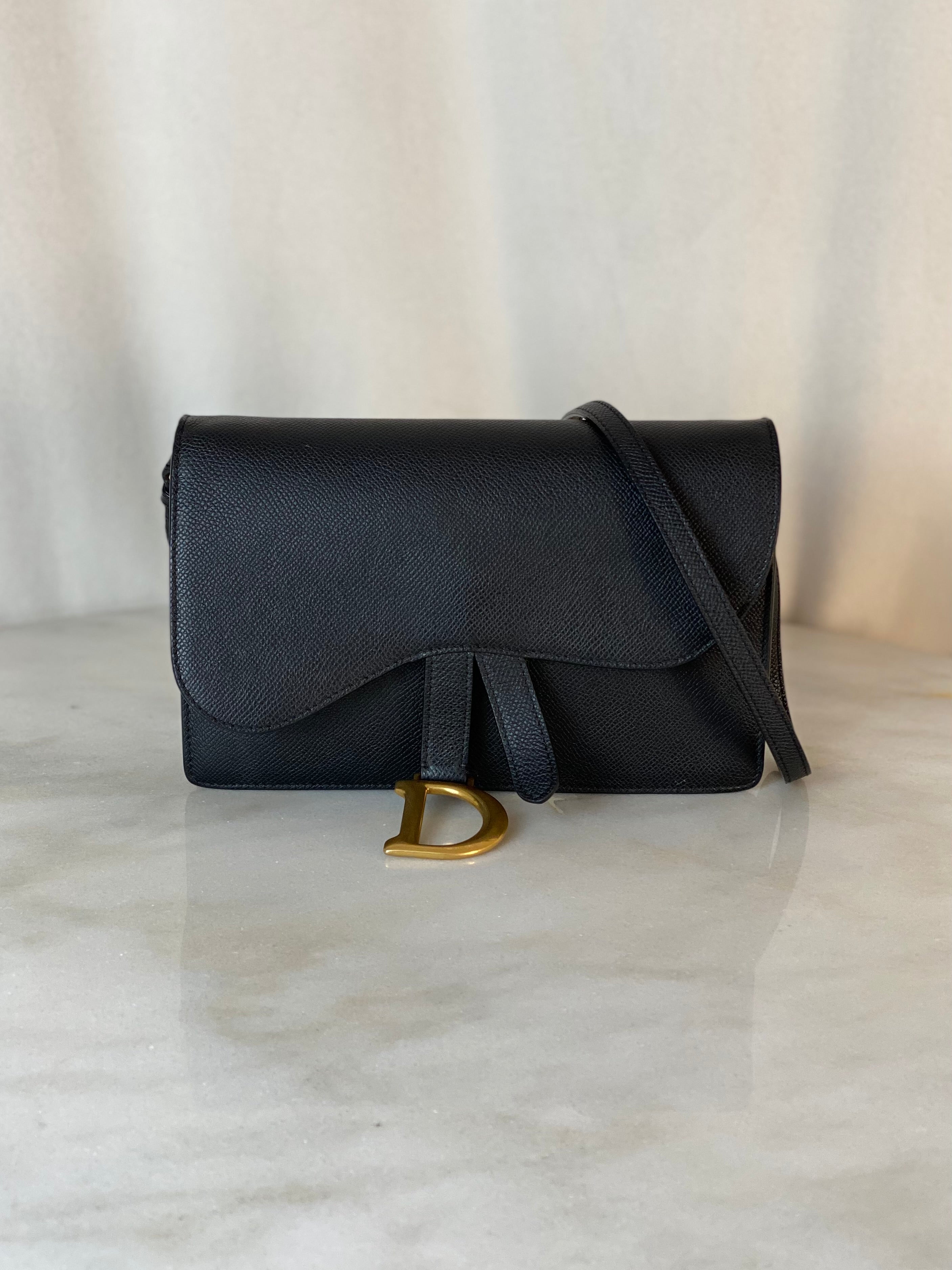 Christian Dior Black Saddle Crossbody Pouch
