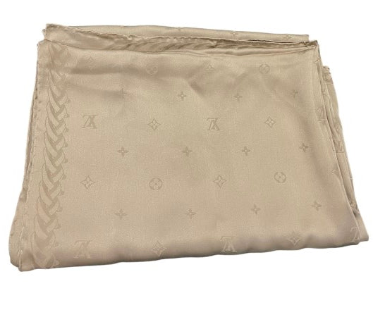 Louis Vuitton Beige Monogram Spotlight Stole Rectangular Silk Scarf-Scarf-Louis Vuitton-The Closet Egypt