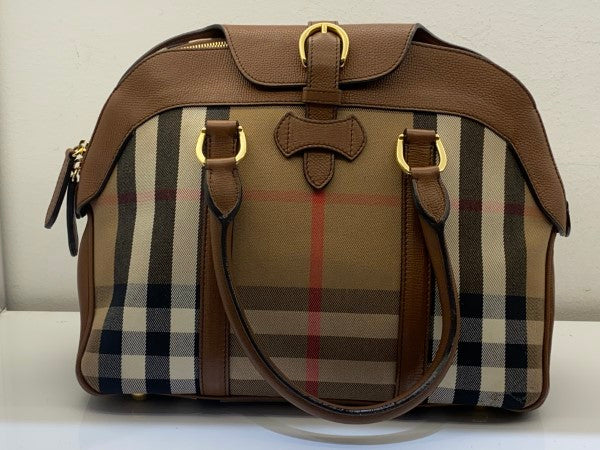 Burberry Brown House Check Satchel Bag-handbag-Burberry-The Closet Egypt