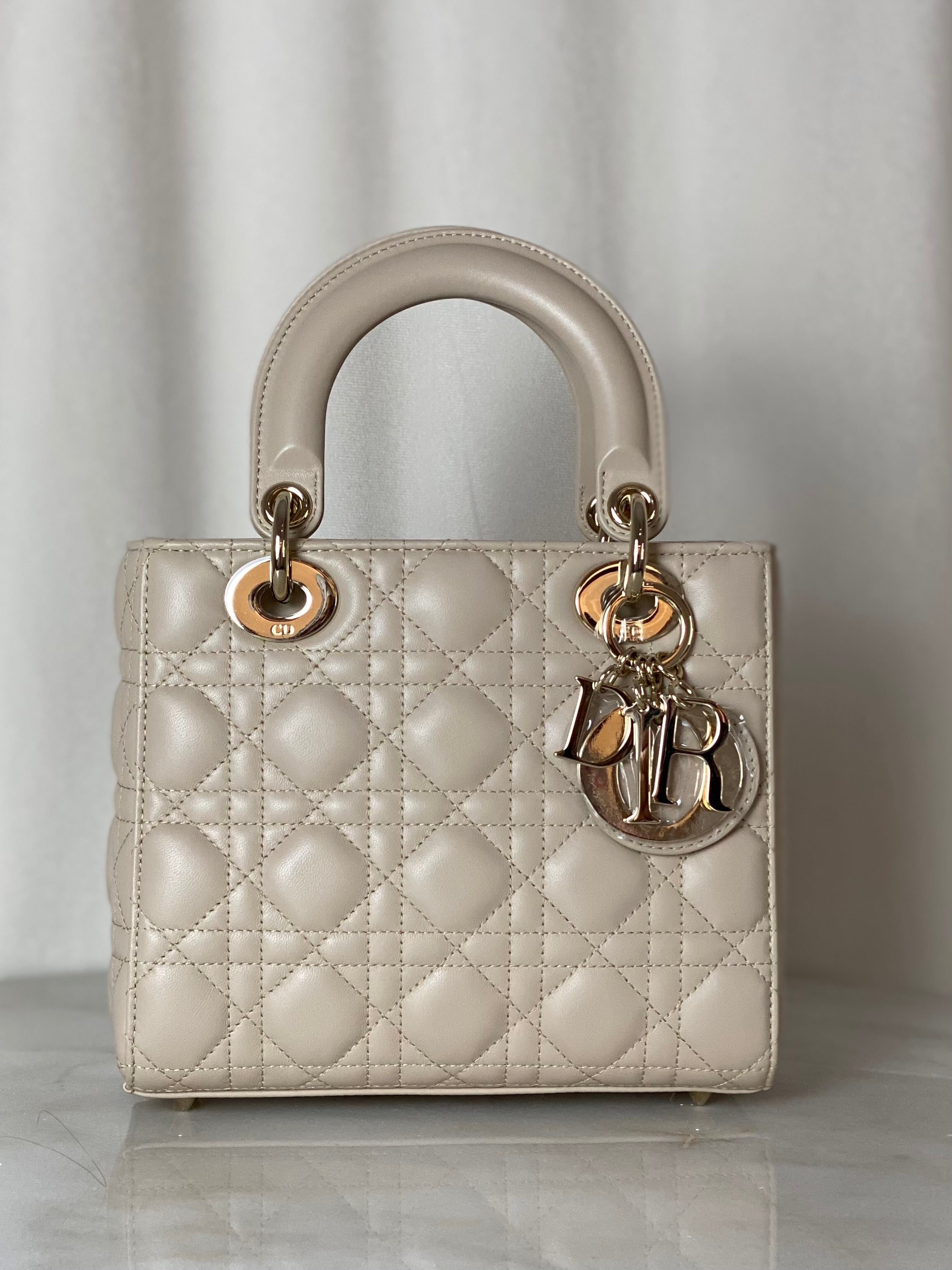 Christian Dior Beige Lady Dior Tote Bag
