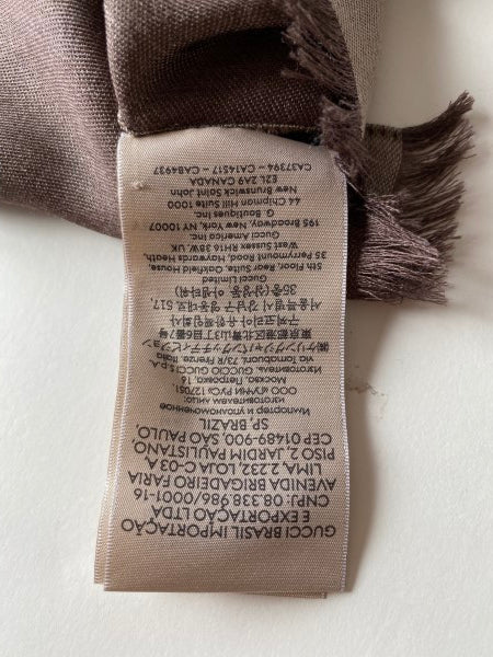 Gucci Brown GG Monogram Wool Silk Scarf-Scarf-Gucci-The Closet Egypt