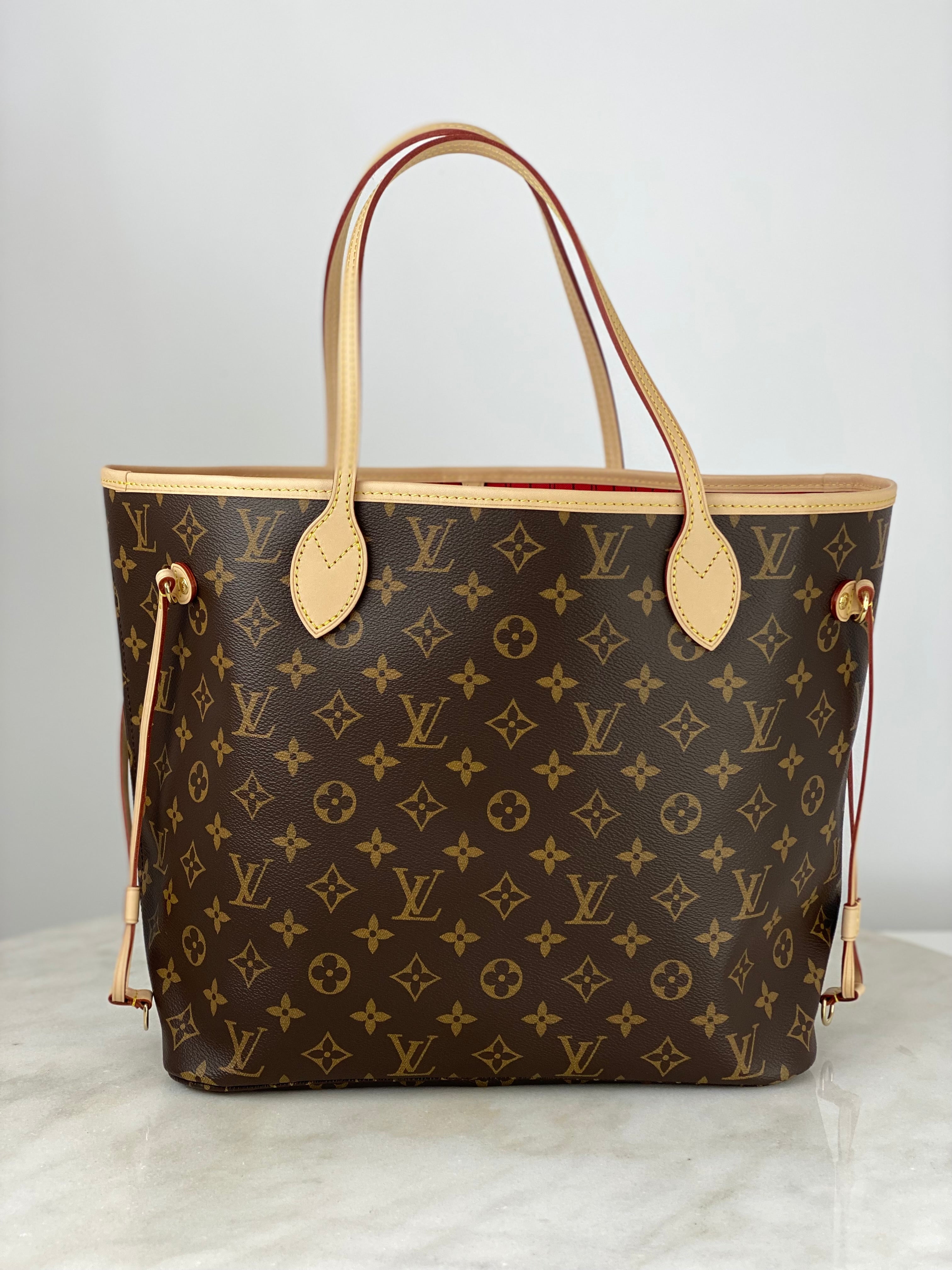 Louis Vuitton Monogram Neverfull MM Shoulder Bag W/ Pouch
