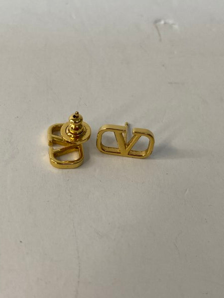 Valentino Gold V Logo Earring-Earrings-Valentino-The Closet Egypt