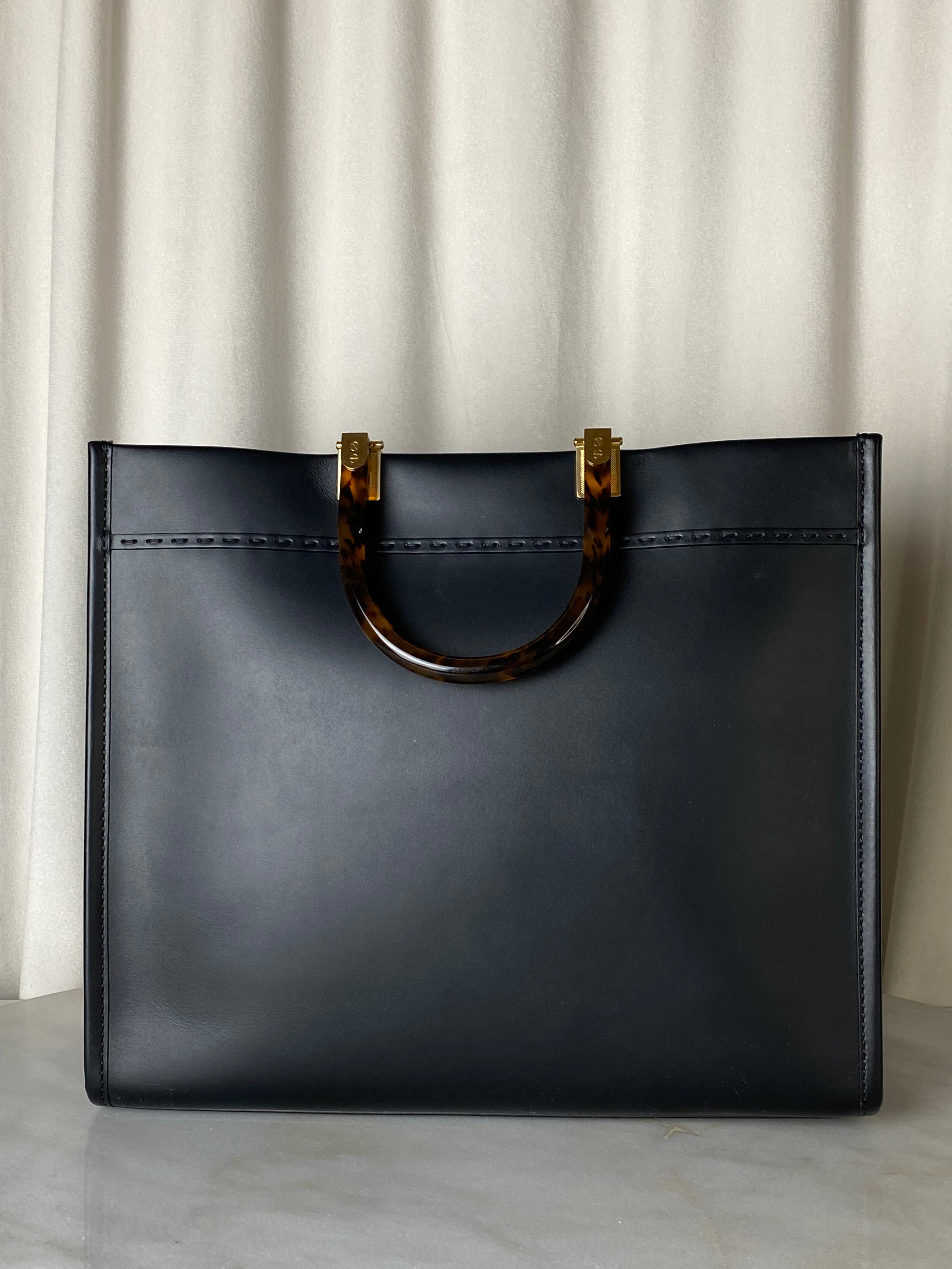 Fendi Black Sunshine Medium Tote Bag-handbag-Fendi-The Closet Egypt