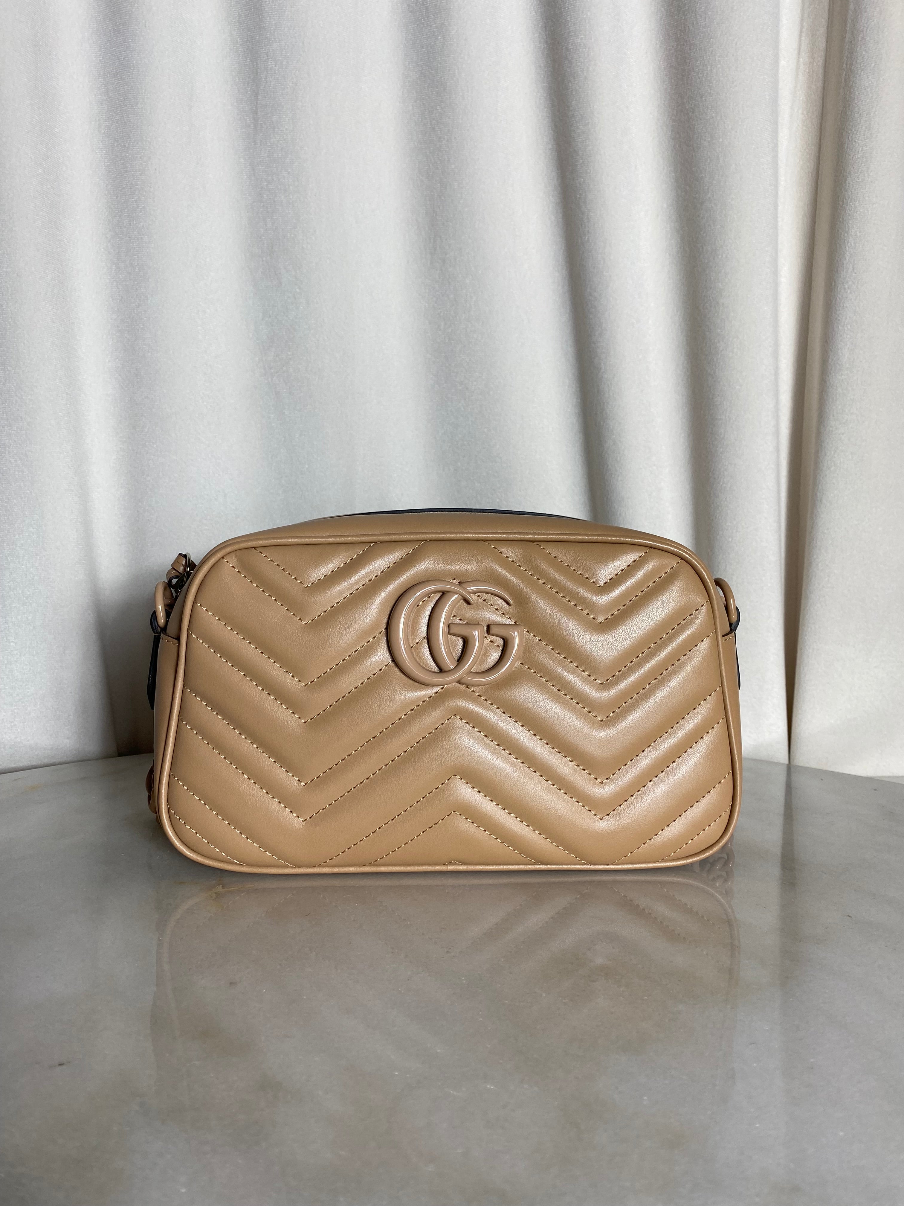 Gucci Beige GG Marmont Small Shoulder Bag-handbag-Gucci-The Closet Egypt