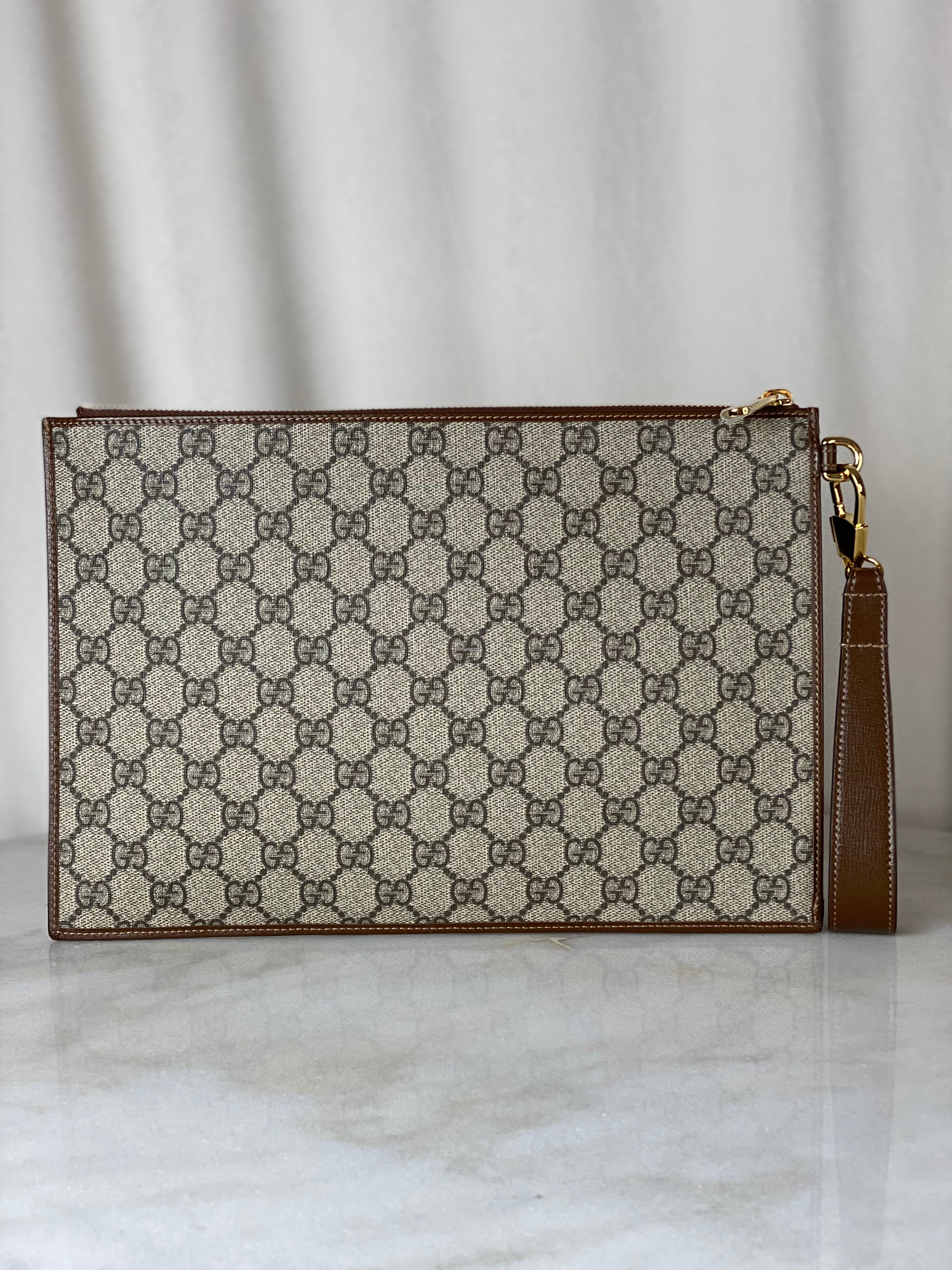 Gucci Brown GG Clutch-Clutch-Gucci-The Closet Egypt