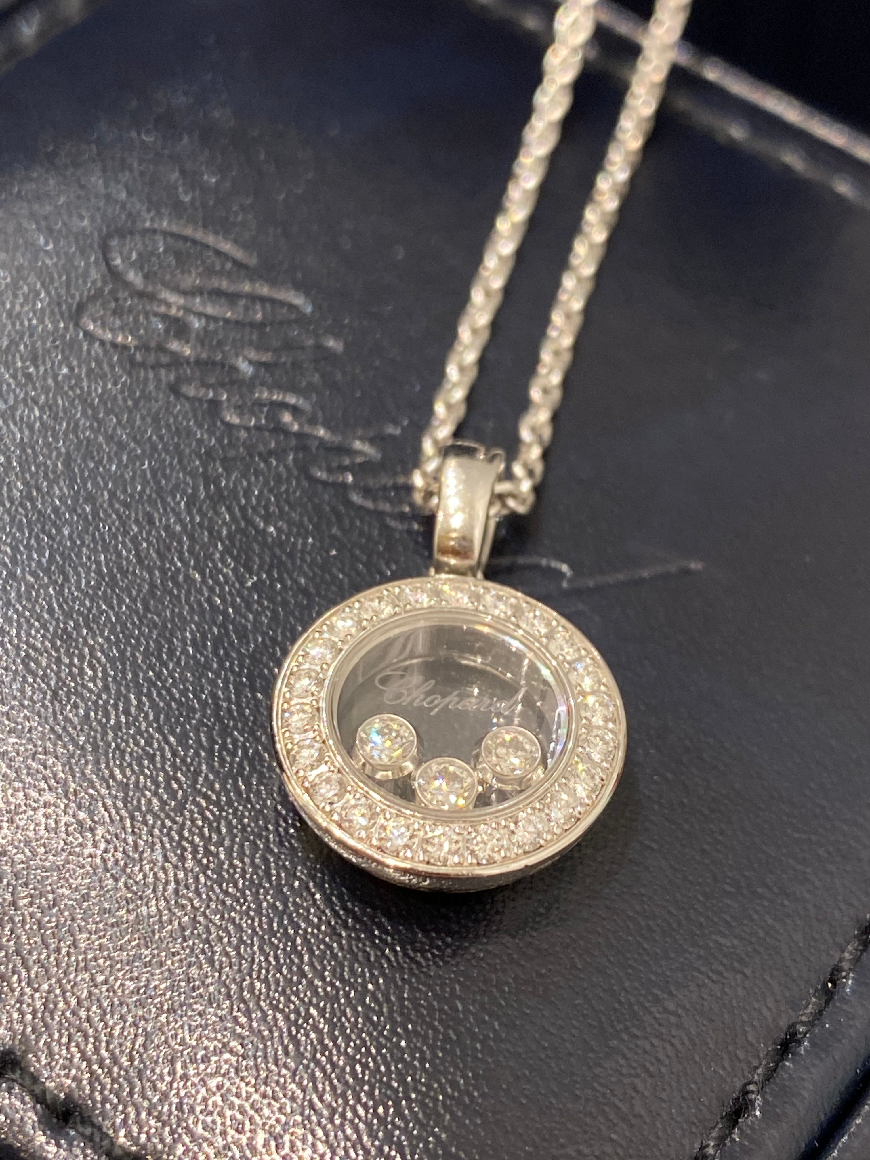 Chopard 18K White Gold Diamond Happy Icons Necklace-Necklaces-Chopard-The Closet Egypt