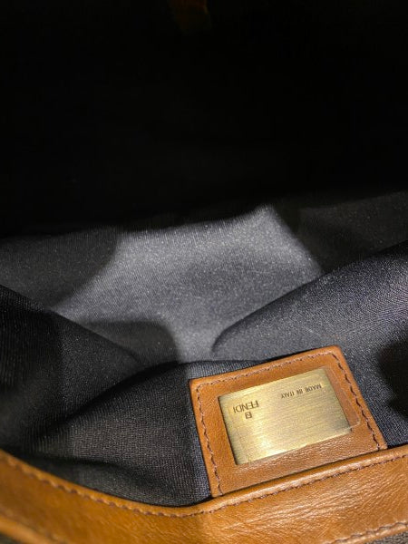 Fendi FF Brown Fabric Crossbody Bag-handbag-Fendi-The Closet Egypt