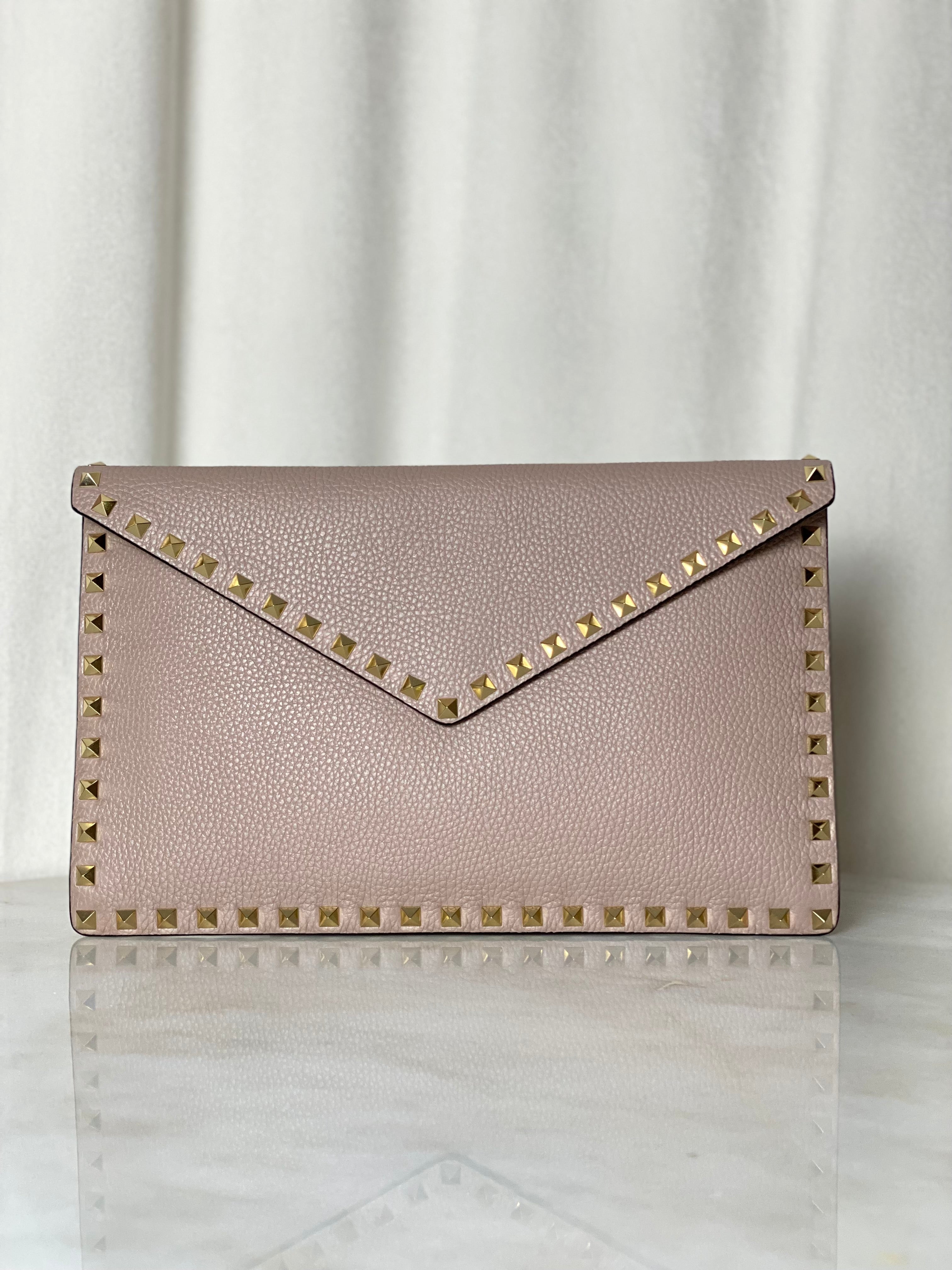 Valentino Nude Studded Envelope Pouch-Pouch-Valentino-The Closet Egypt