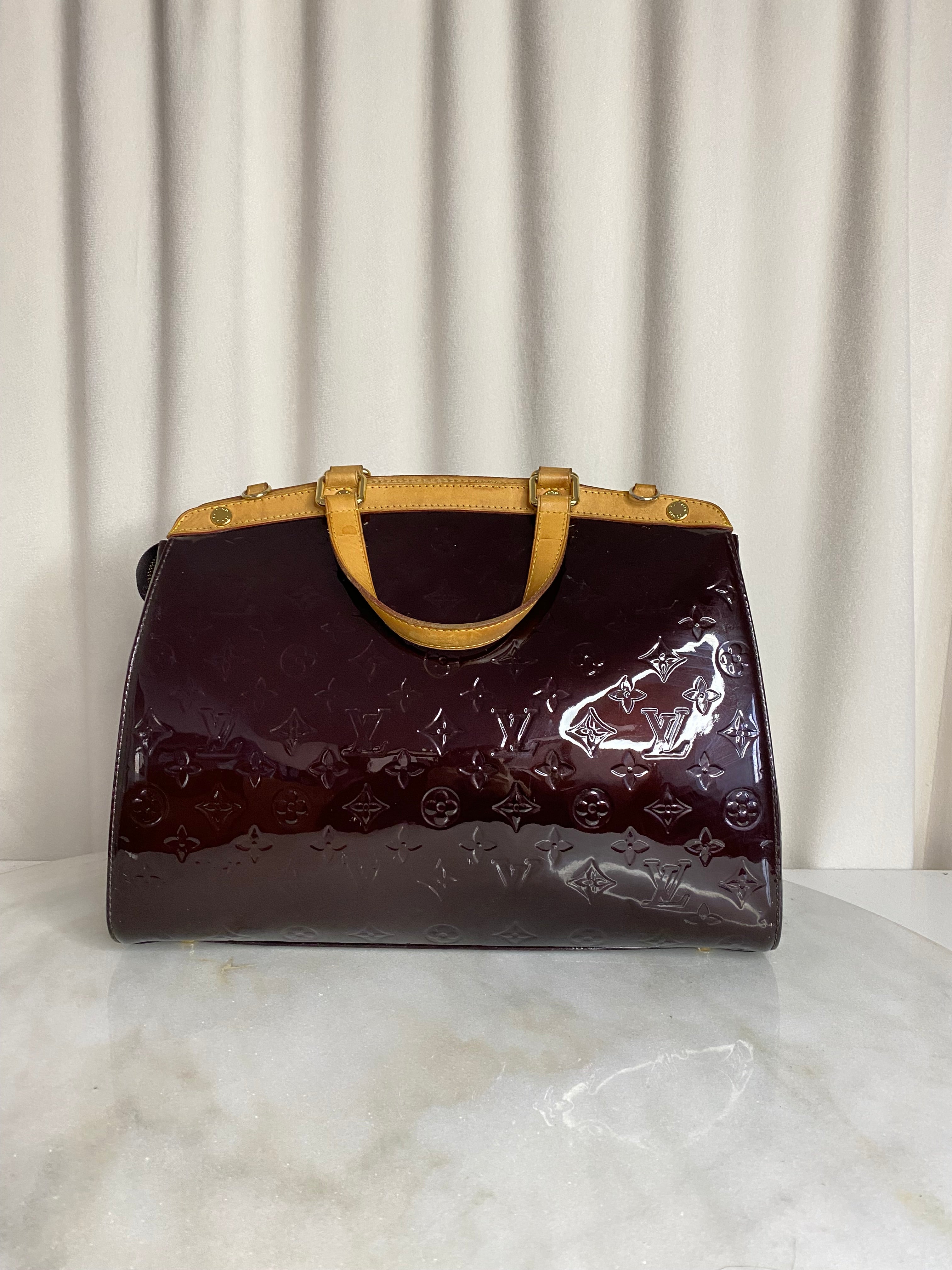 Louis Vuitton Burgundy Monogram Vernis Brea Top Handle Bag