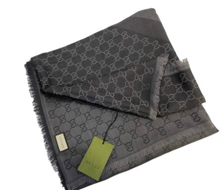 Gucci Dark Grey GG Scarf-Scarf-Gucci-The Closet Egypt