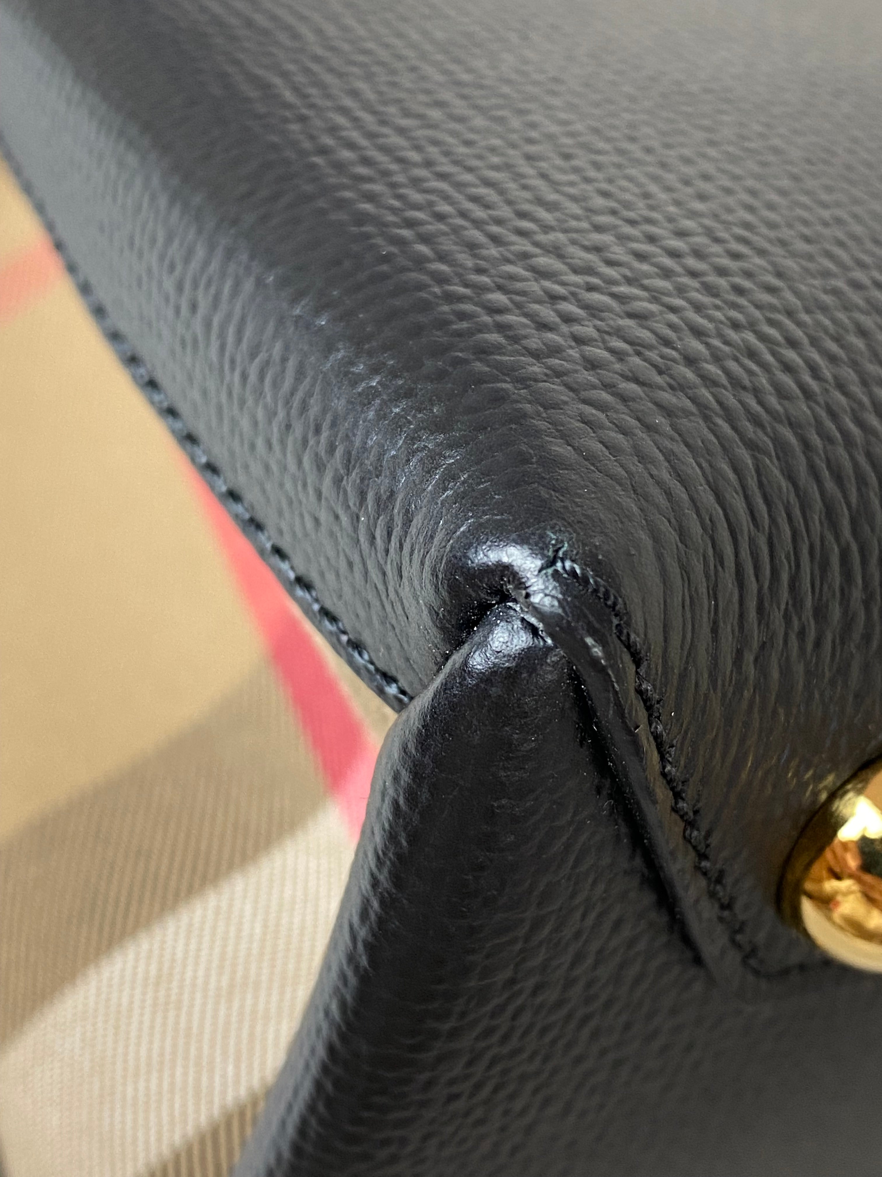 Burberry Black Banner House Check Small Tote Bag W/ Strap