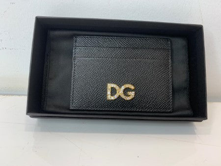 Dolce & Gabbana Black Crystal Logo Card Holder-Card Holder-Dolce & Gabbana-The Closet Egypt