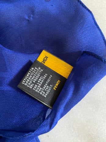 Fendi Blue FF Print Rectangular Scarf-Scarf-Fendi-The Closet Egypt