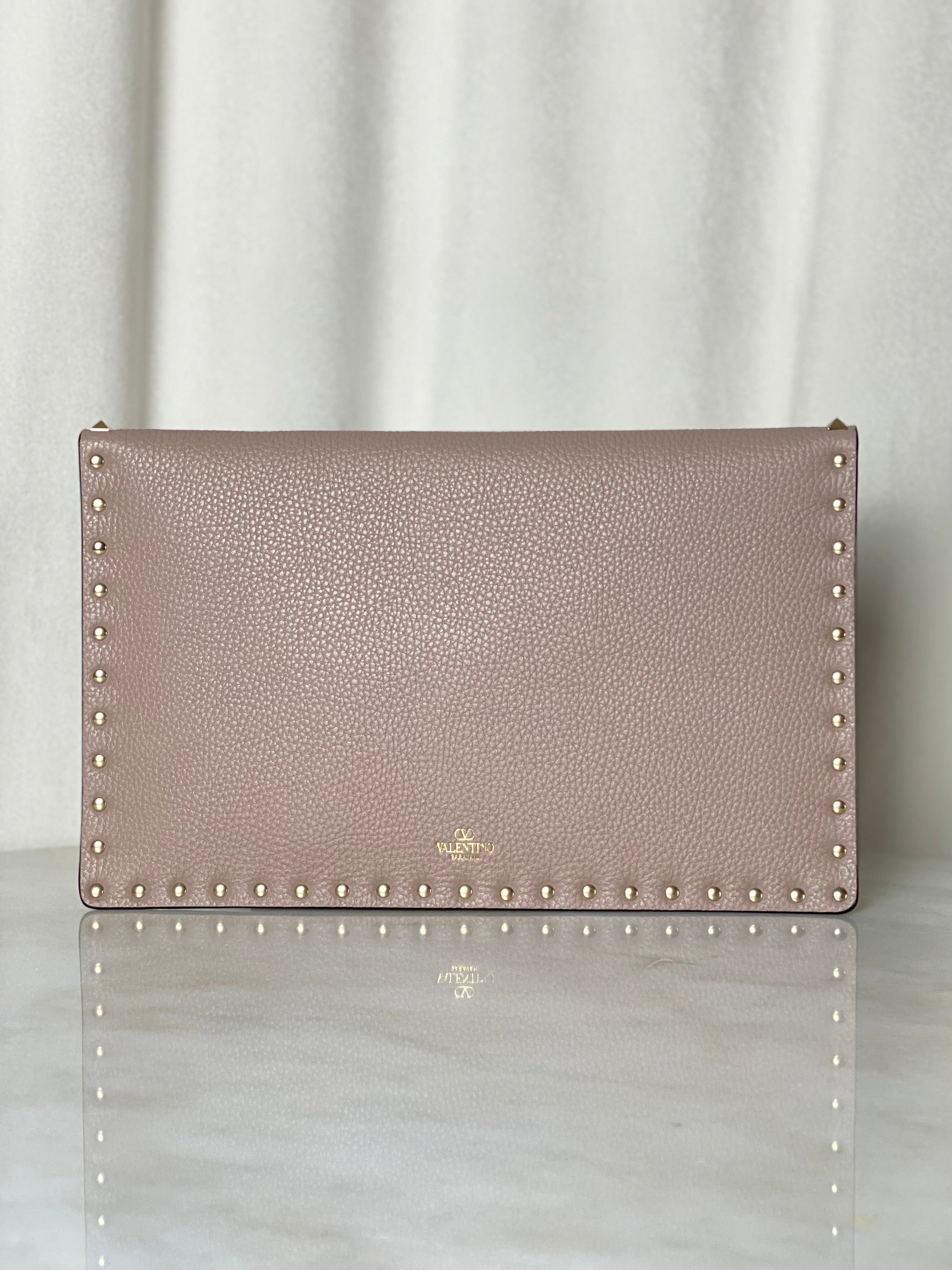 Valentino Nude Studded Envelope Pouch-Pouch-Valentino-The Closet Egypt