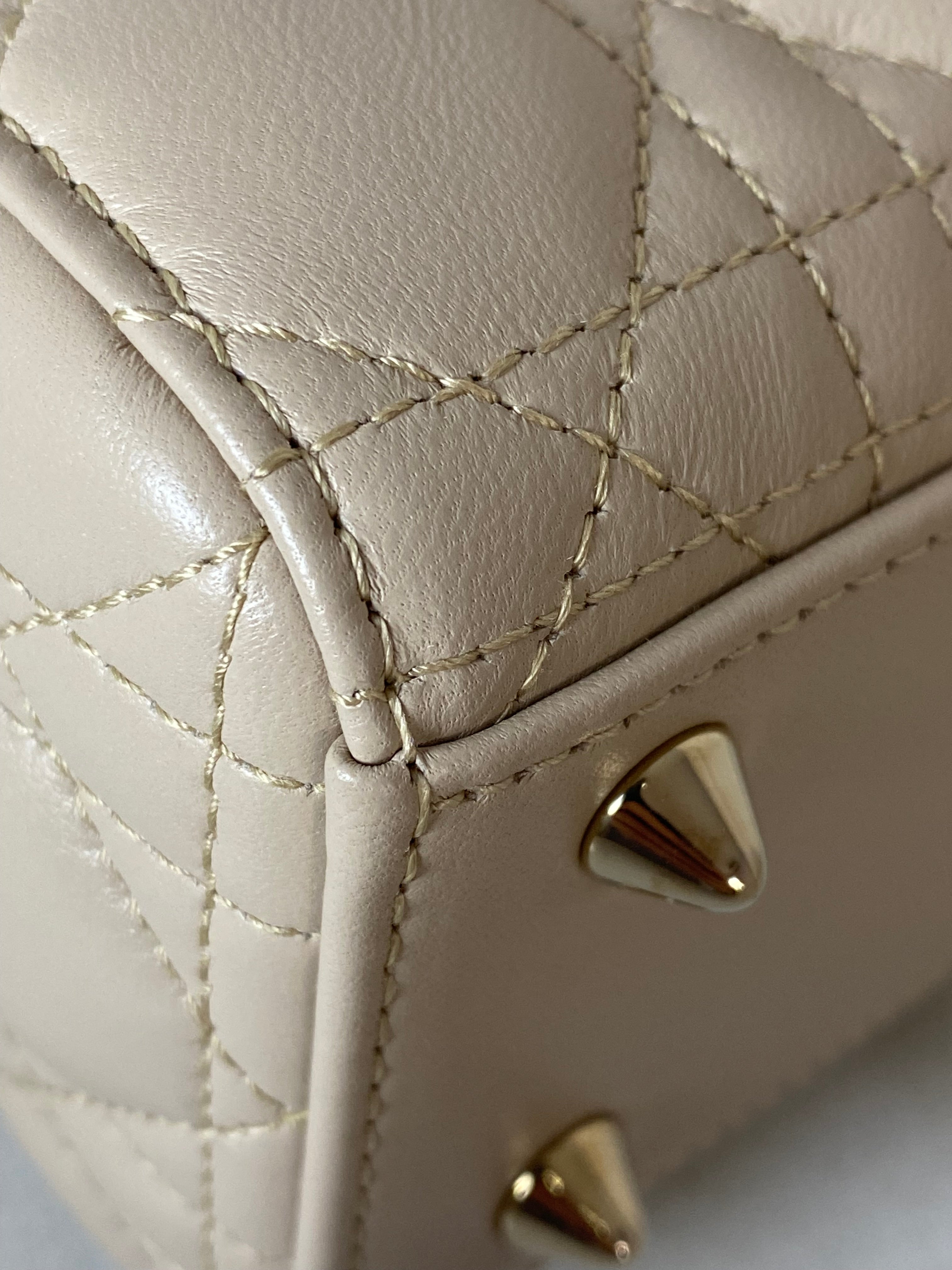 Christian Dior Beige Lady Dior Tote Bag