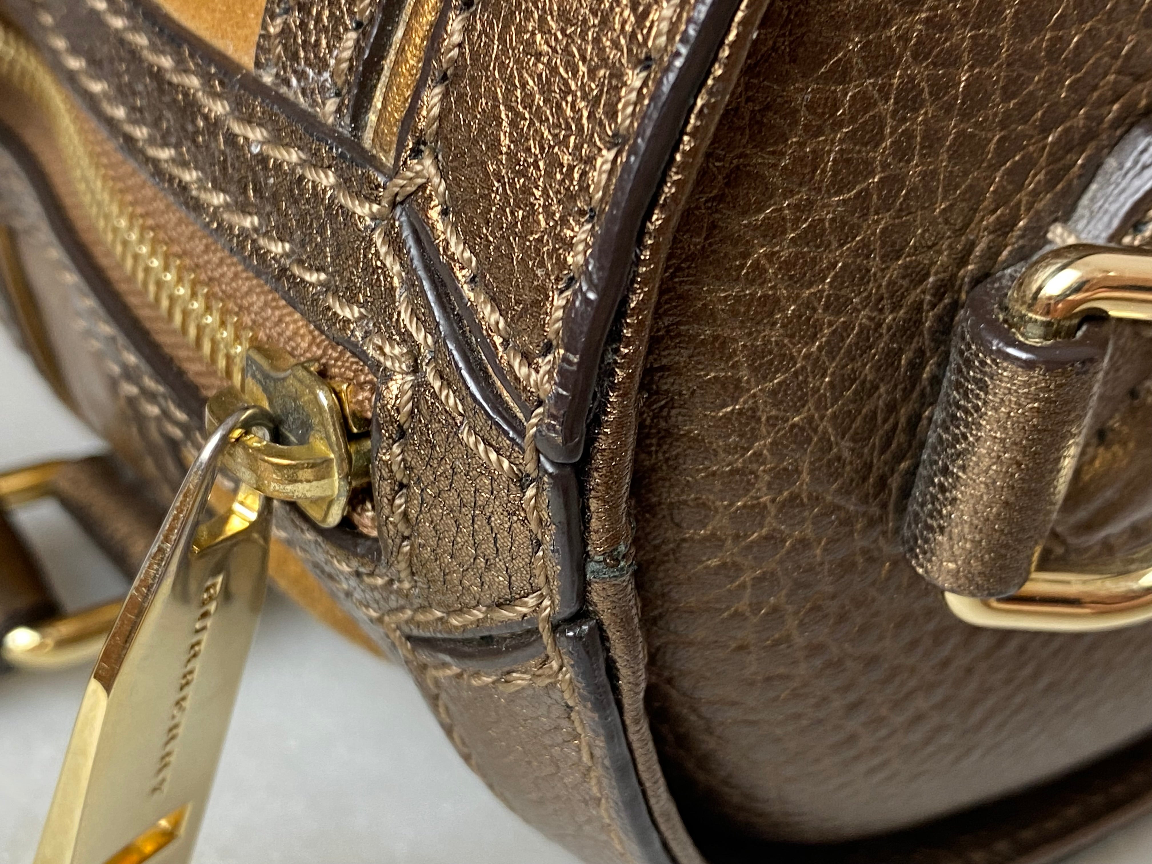 Burberry Metallic Camel Bowling Alchester Boston Medium Bag-handbag-Burberry-The Closet Egypt